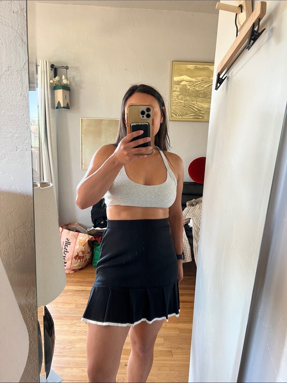 Sincerely Jules Black Mini Skirt with White Trim - Picture 4 of 4